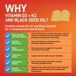 5000 IU Vitamin D3 With Vitamin K2 & Black Seed Oil