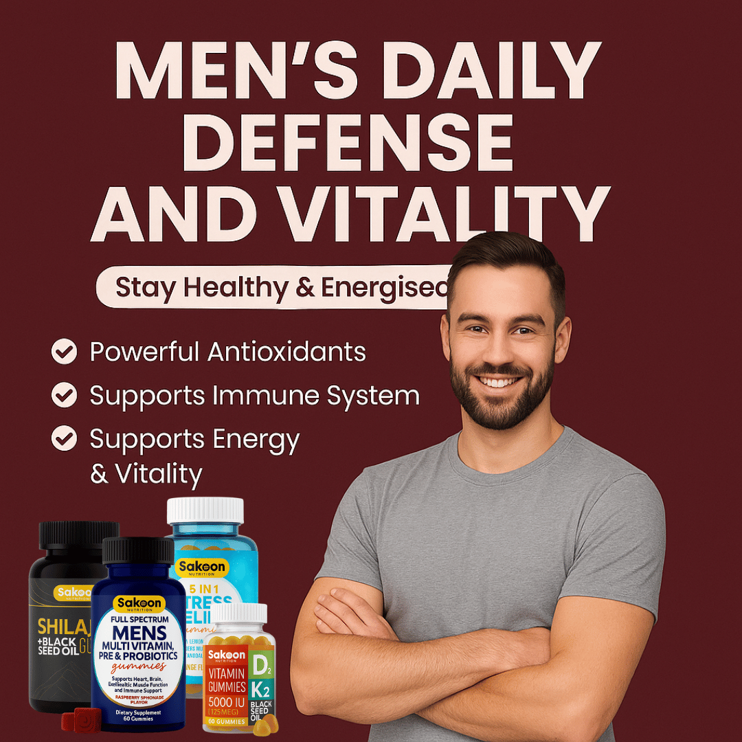 Men’s Daily Defense Bundle: Energy, Immunity & Gut Health Gummies