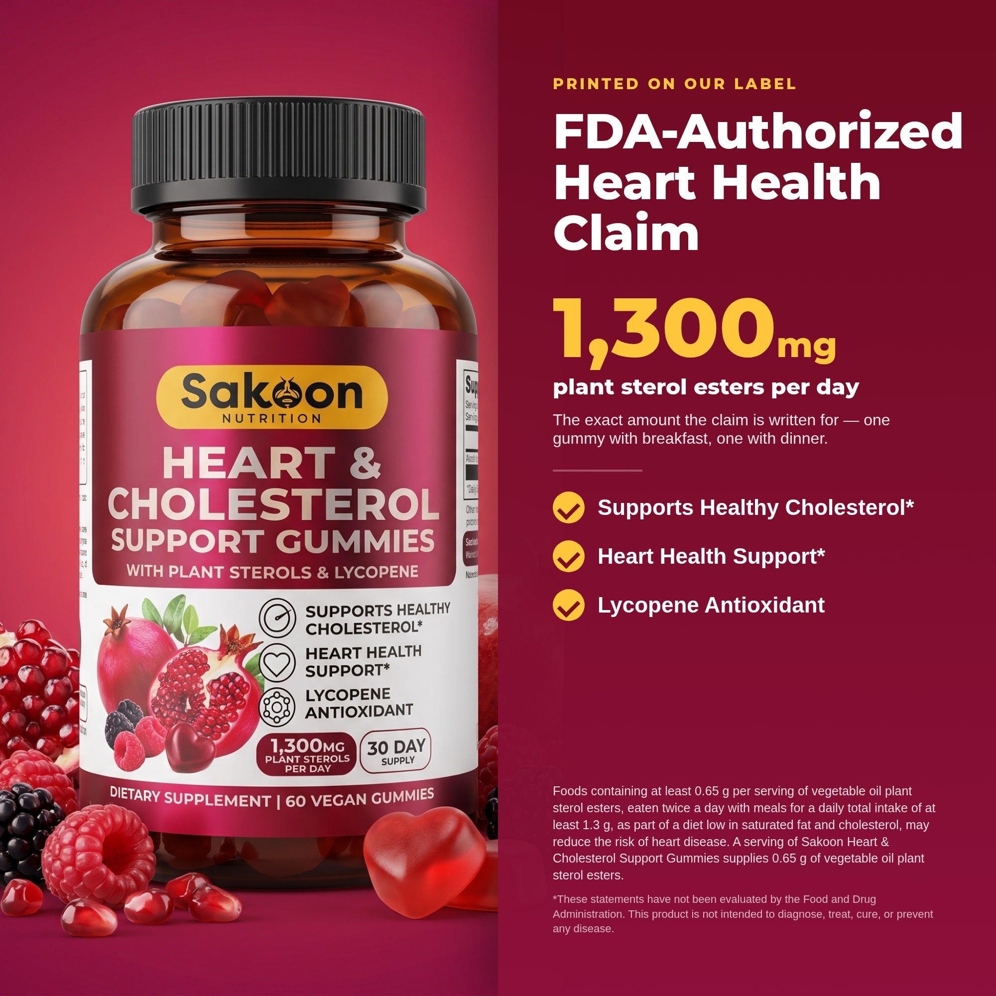 Heart & Cholesterol Support Gummies With Plant Sterols & Lycopene