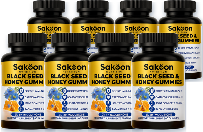8 bottles of Sakoon Black Seed Oil & Honey Gummies