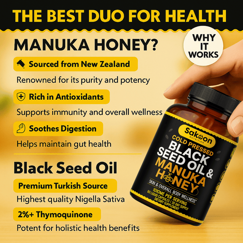 Black Seed Oil & Manuka Honey Capsules BOGO DEAL