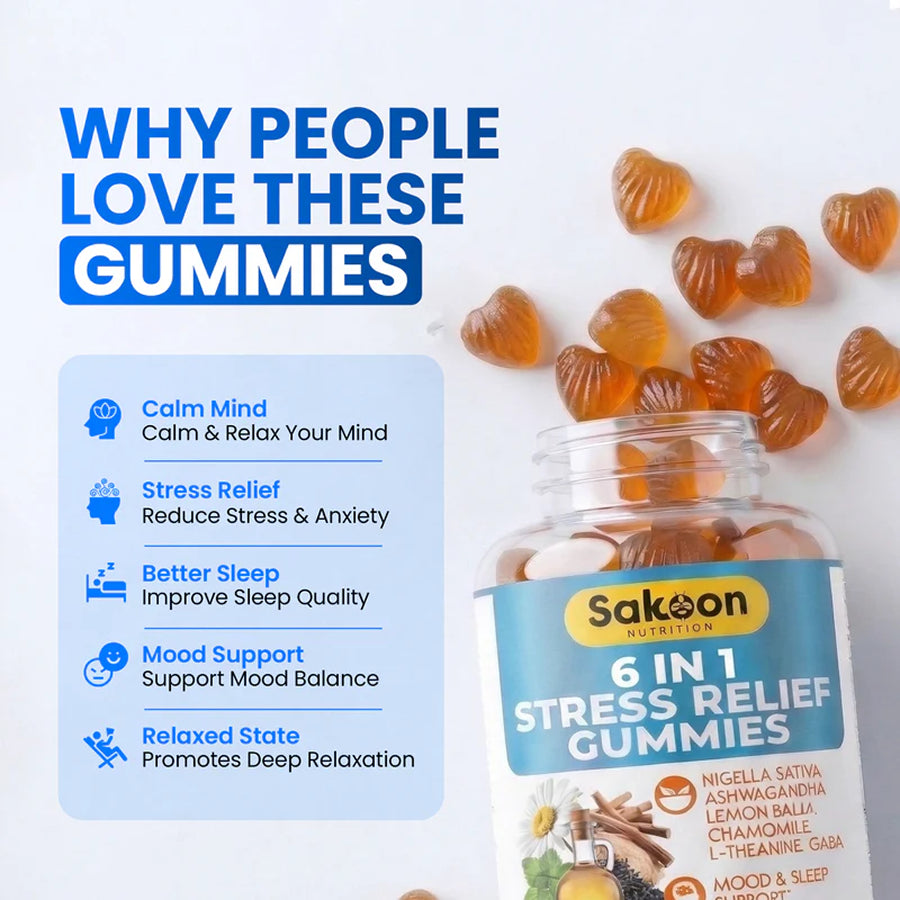 6 in 1 Stress Relief Gummies