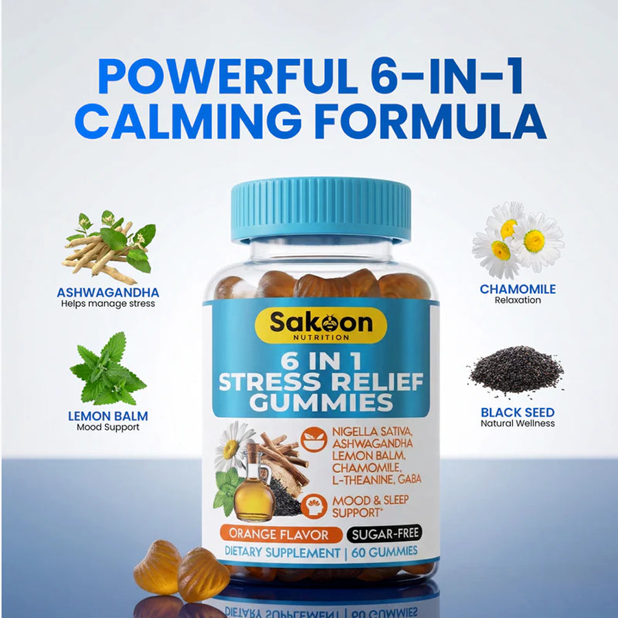 6 in 1 Stress Relief Gummies