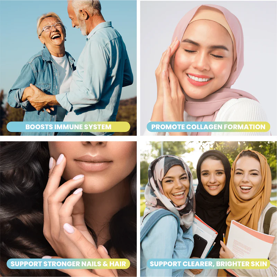 Halal Marine Collagen Gummies for Anti-Aging, Hair, Skin & Nails