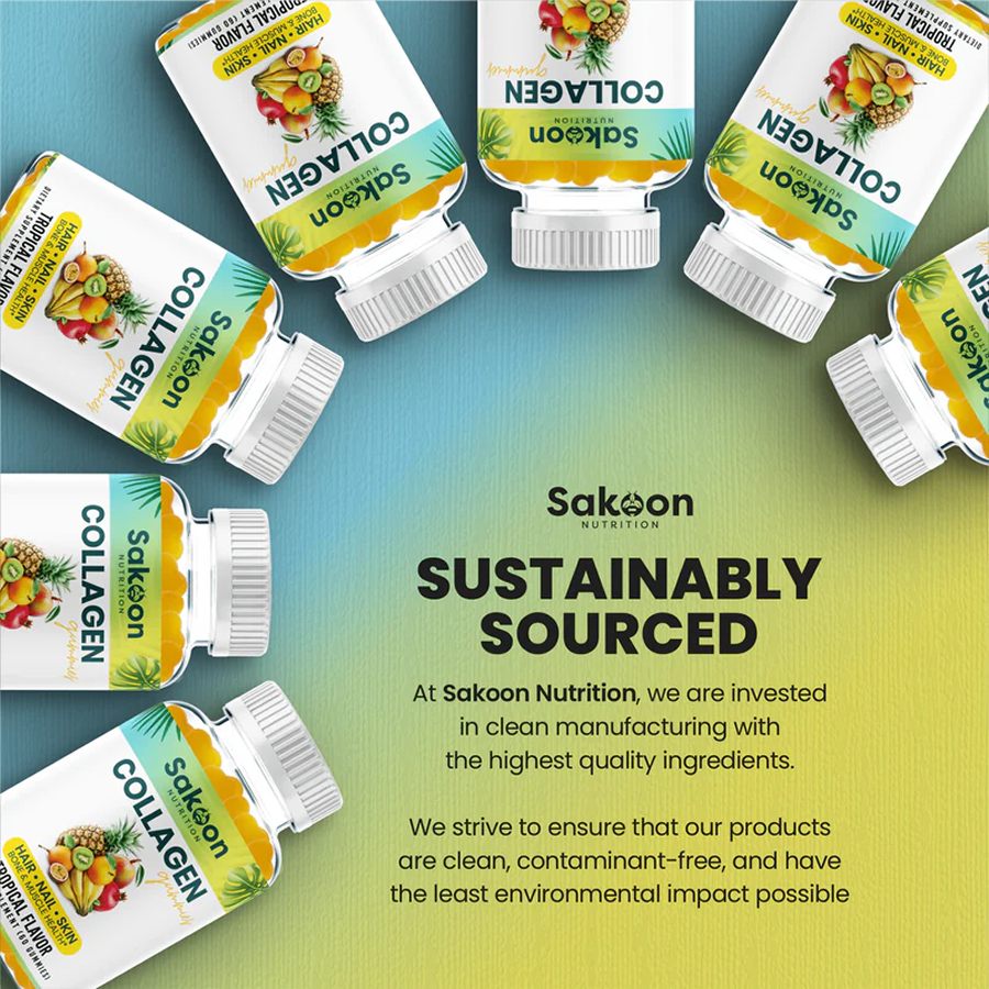 Halal Marine Collagen Gummies for Anti-Aging, Hair, Skin & Nails