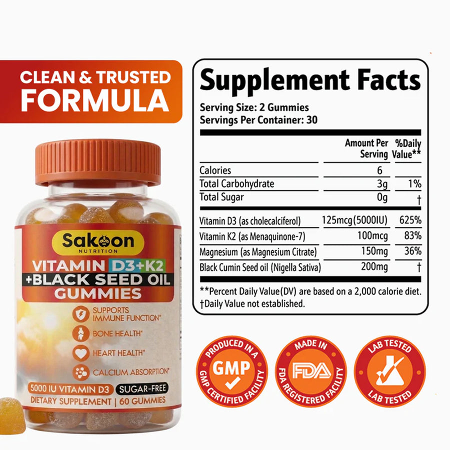 Sugar Free 5000 IU Vitamin D3 Gummies