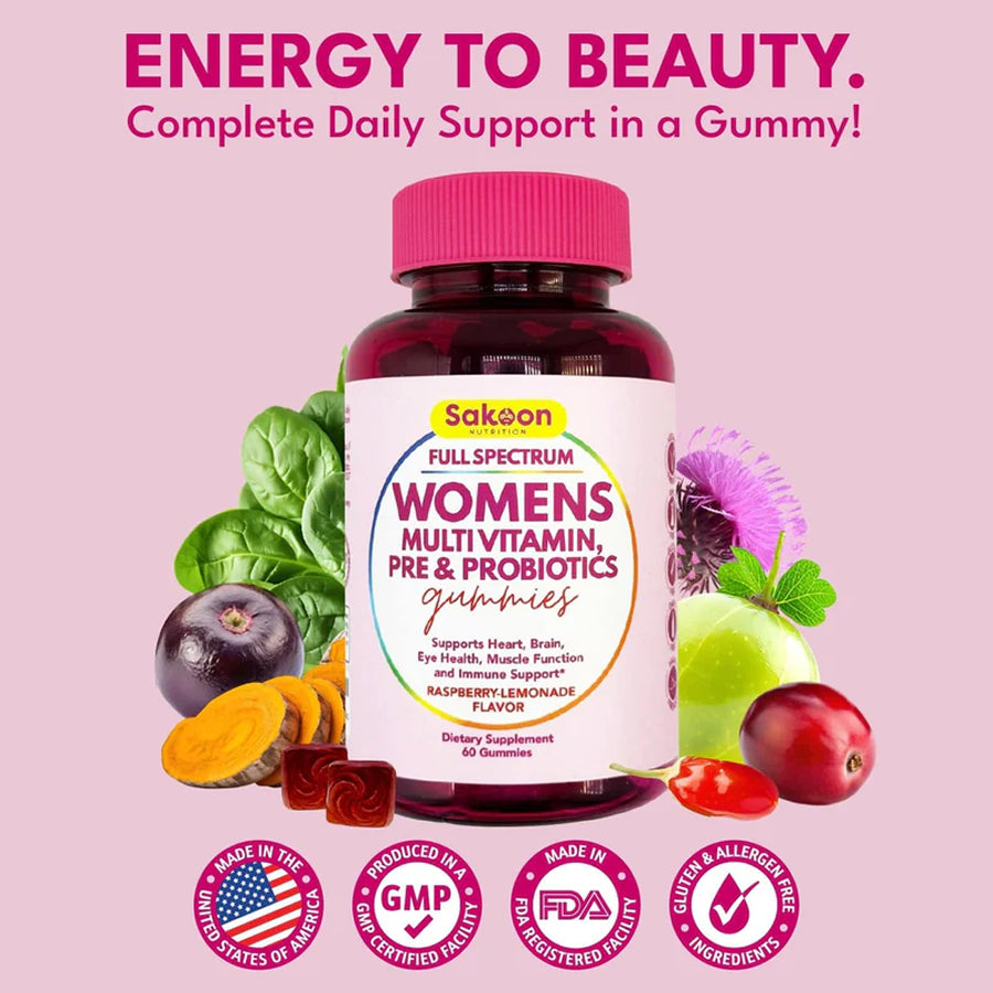 Women’s Multivitamin Gummies with Beauty, Energy & Digestive Support
