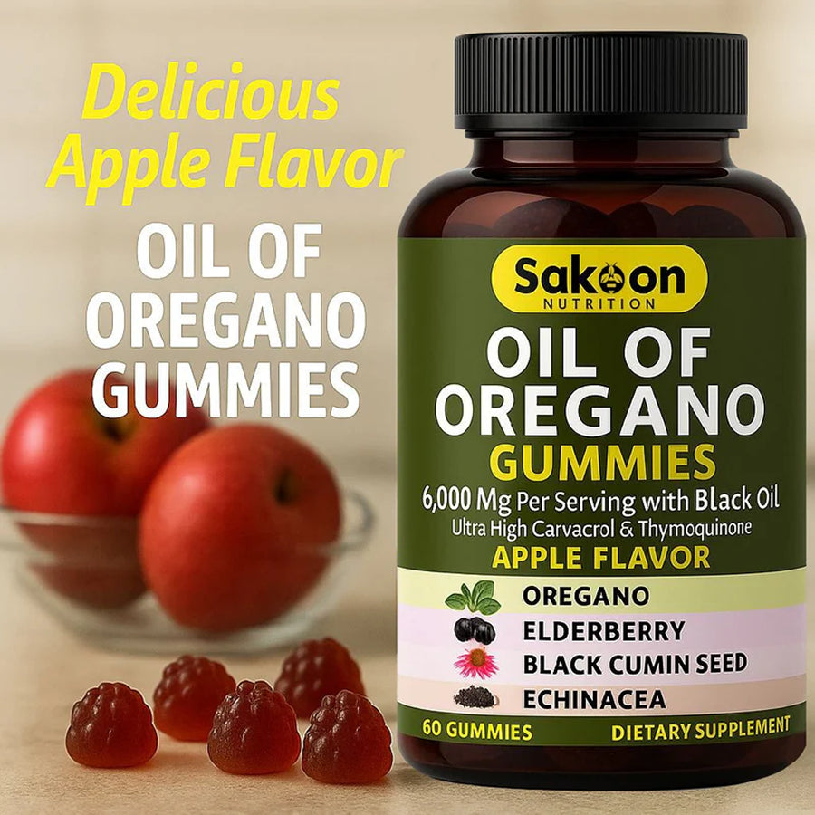 Oil Of Oregano, Black Seed Oil ,Elderberry & Echinacea Gummies