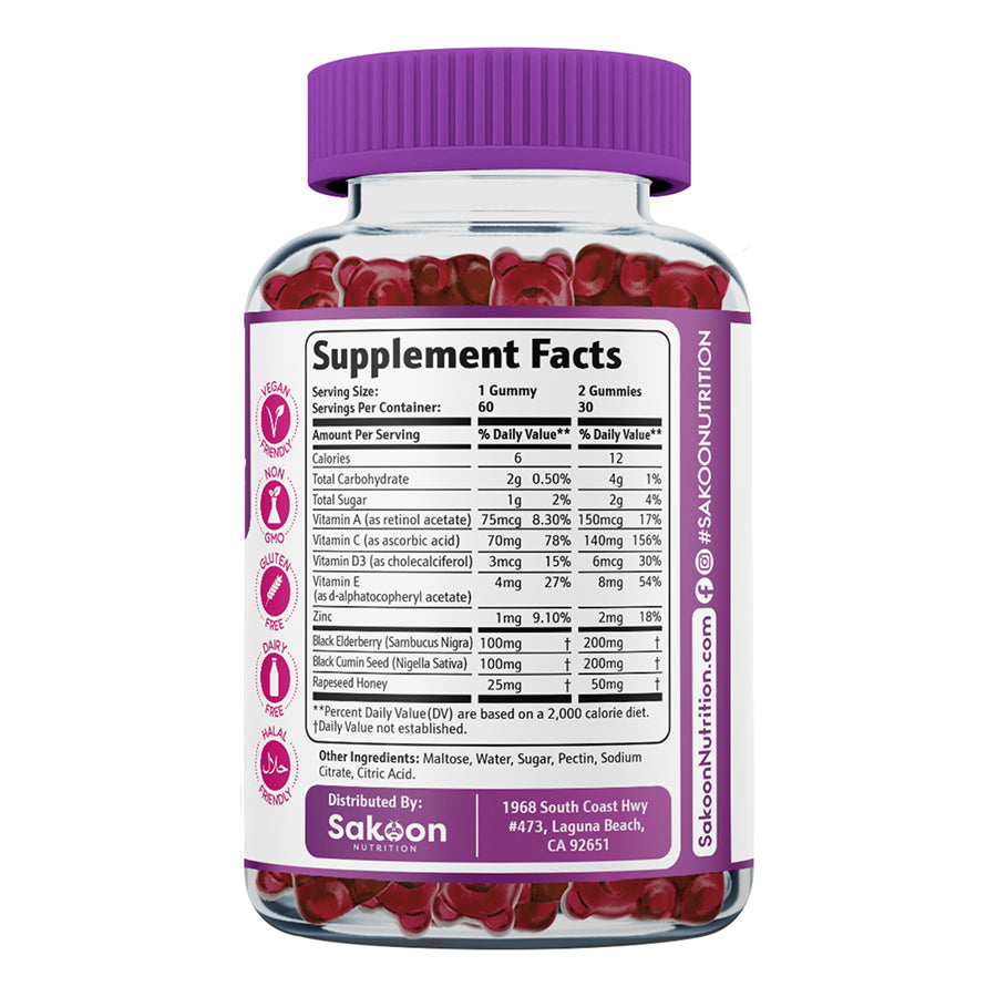 Kids Black Seed + Elderberry Gummies