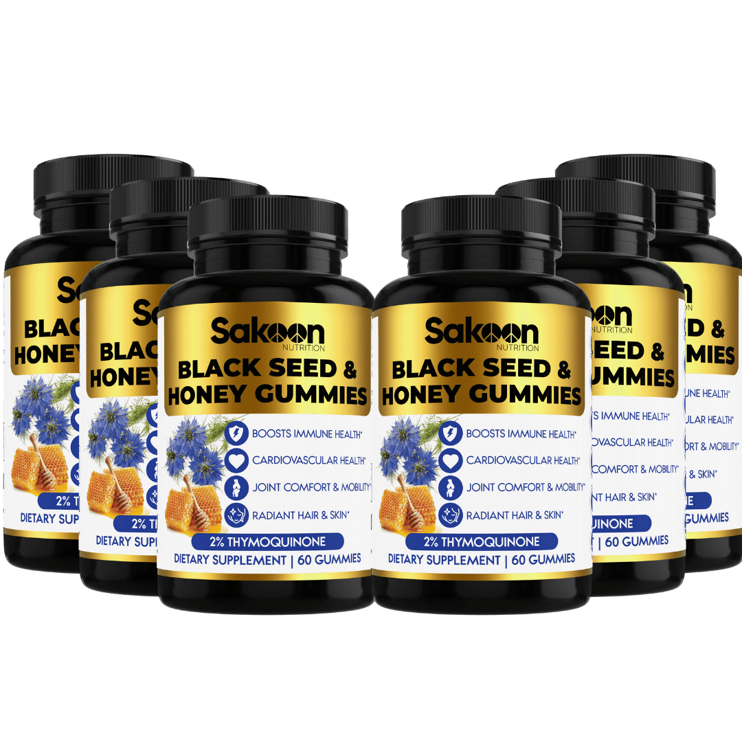 6 Pack Black Seed Oil + Honey Gummies - Sakoon Nutrition®